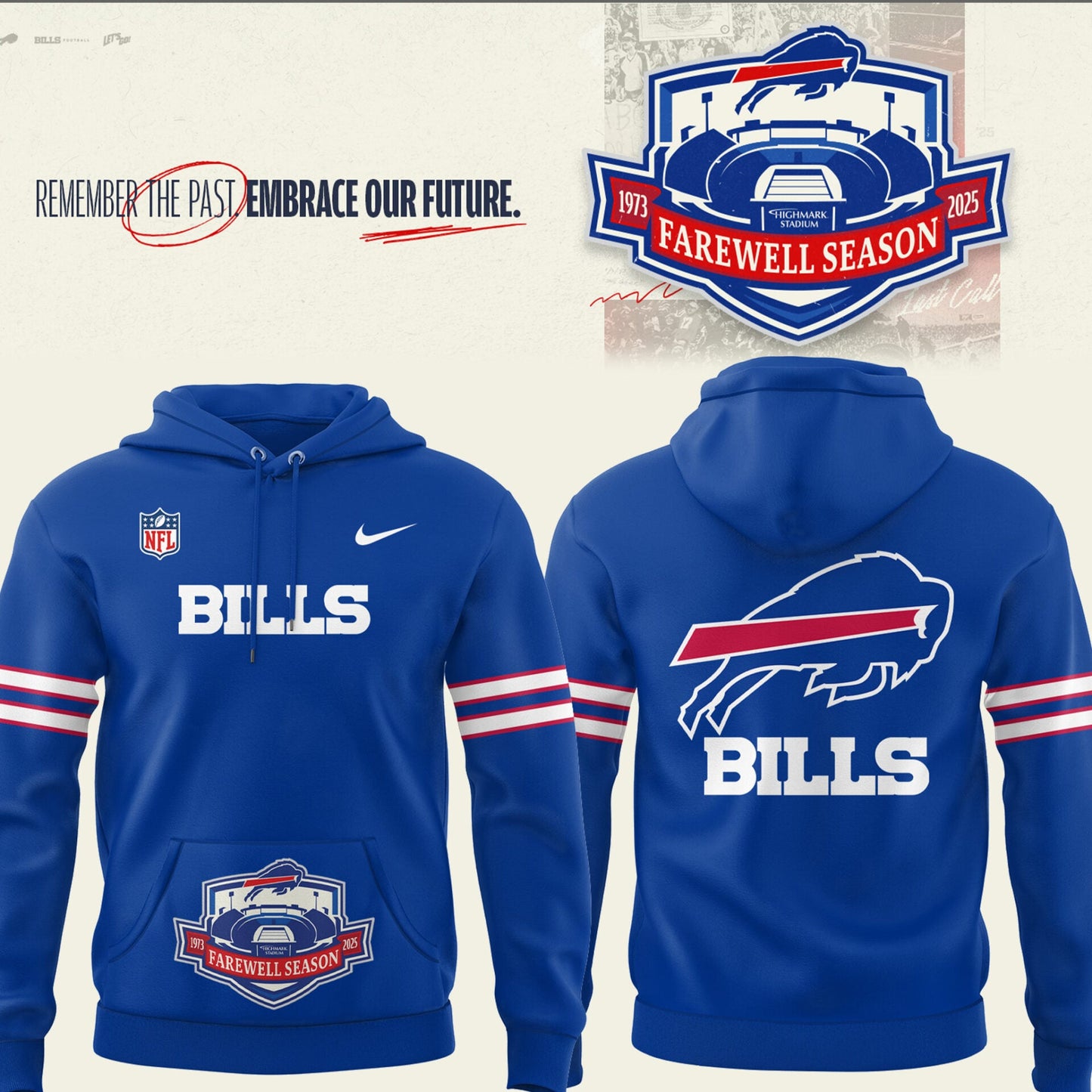 Special Edition Bills Football Highmark Stadium Logo Blue Hoodie