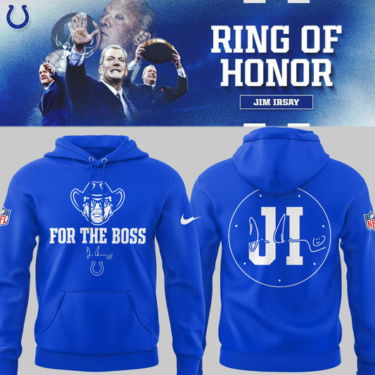 Limited Edition Colts FB In honor of Jim "For The Boss" Blue Hoodie-PU25090773