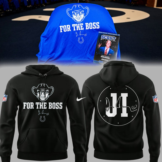 Limited Edition Colts FB In honor of Jim “For The Boss” Black Hoodie