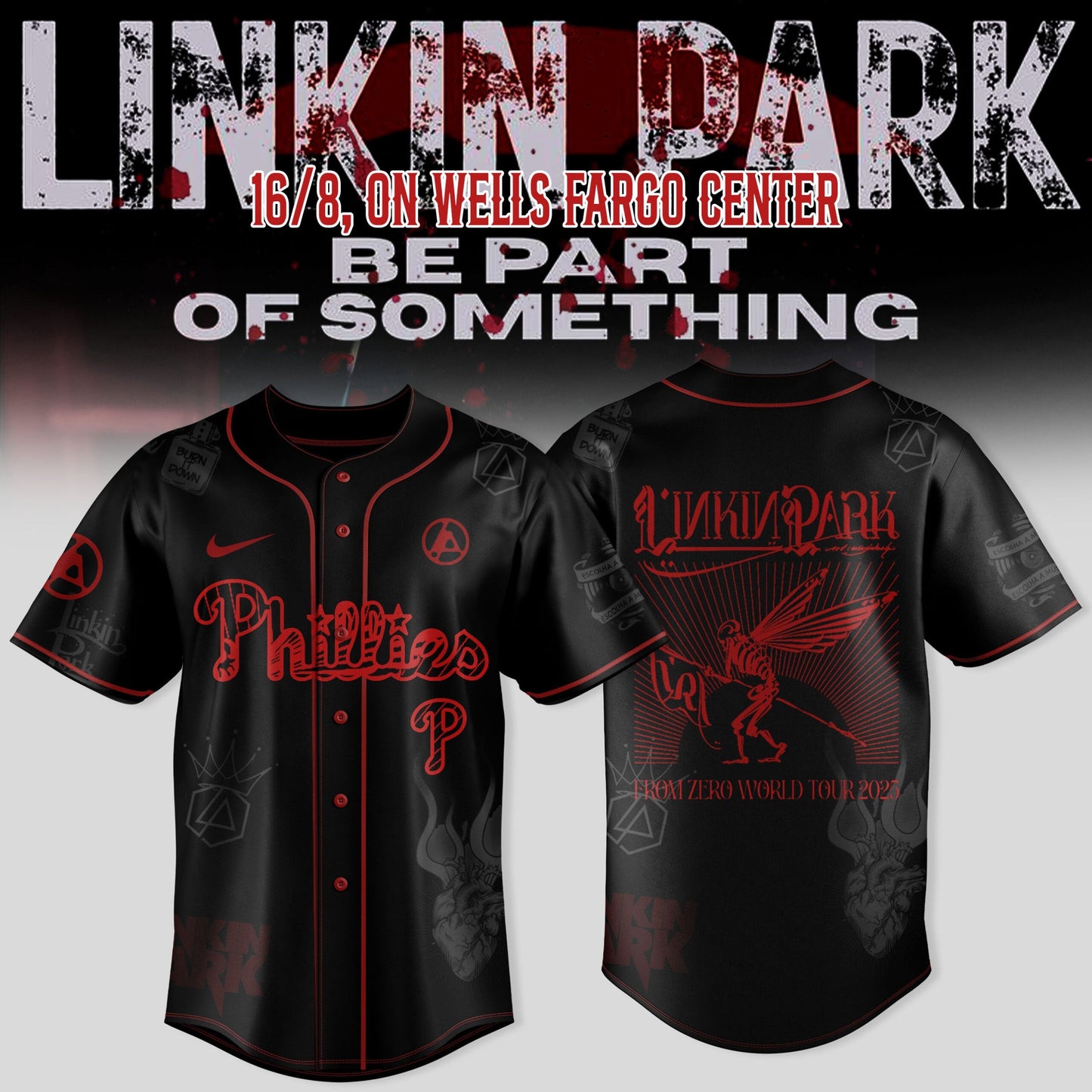 Philadelphia Phillies x LINKIN PARK: From Zero World Tour 2025 Jersey