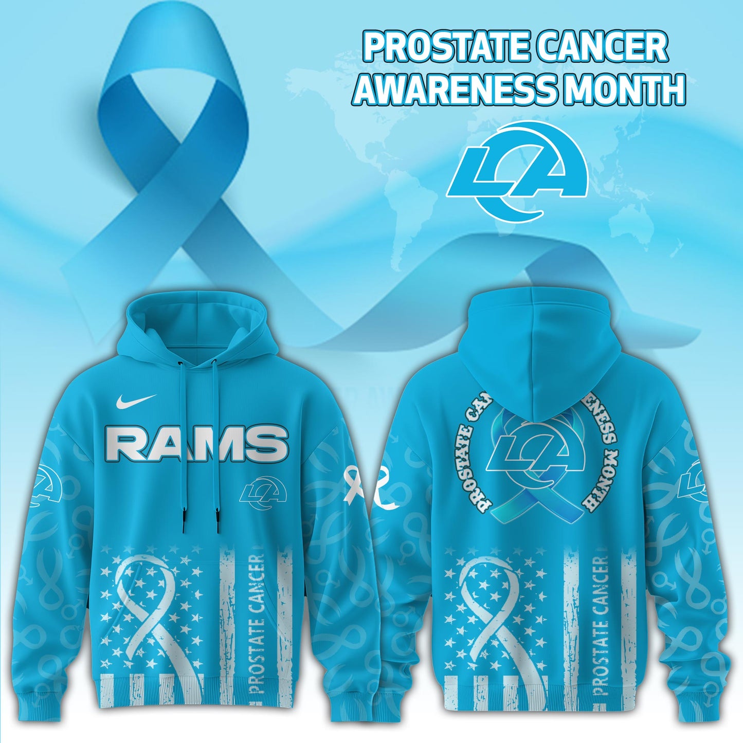 Los Angeles Rams x Prostate Cancer Awareness Hoodie Edition