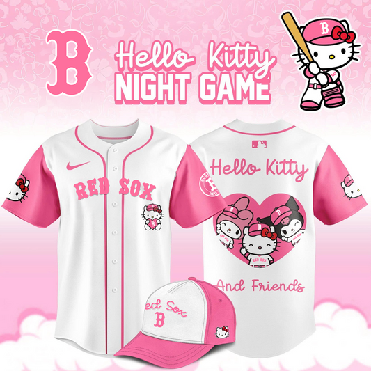 Boston Red Sox x Hello Kitty Night Game Limited Edition Jersey 2025 - BeeHP Print