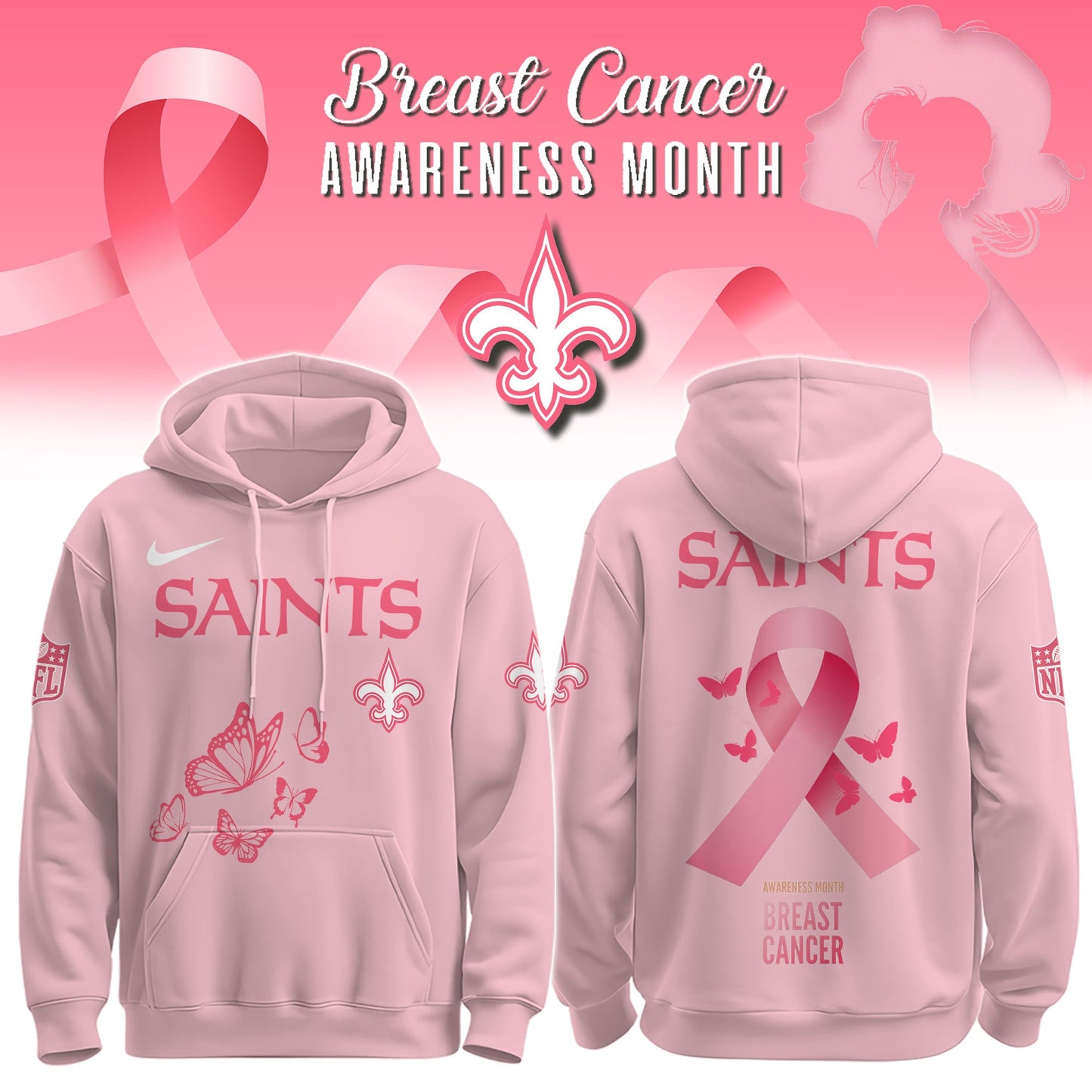 Saints Breast Cancer Awareness Edition Hoodie