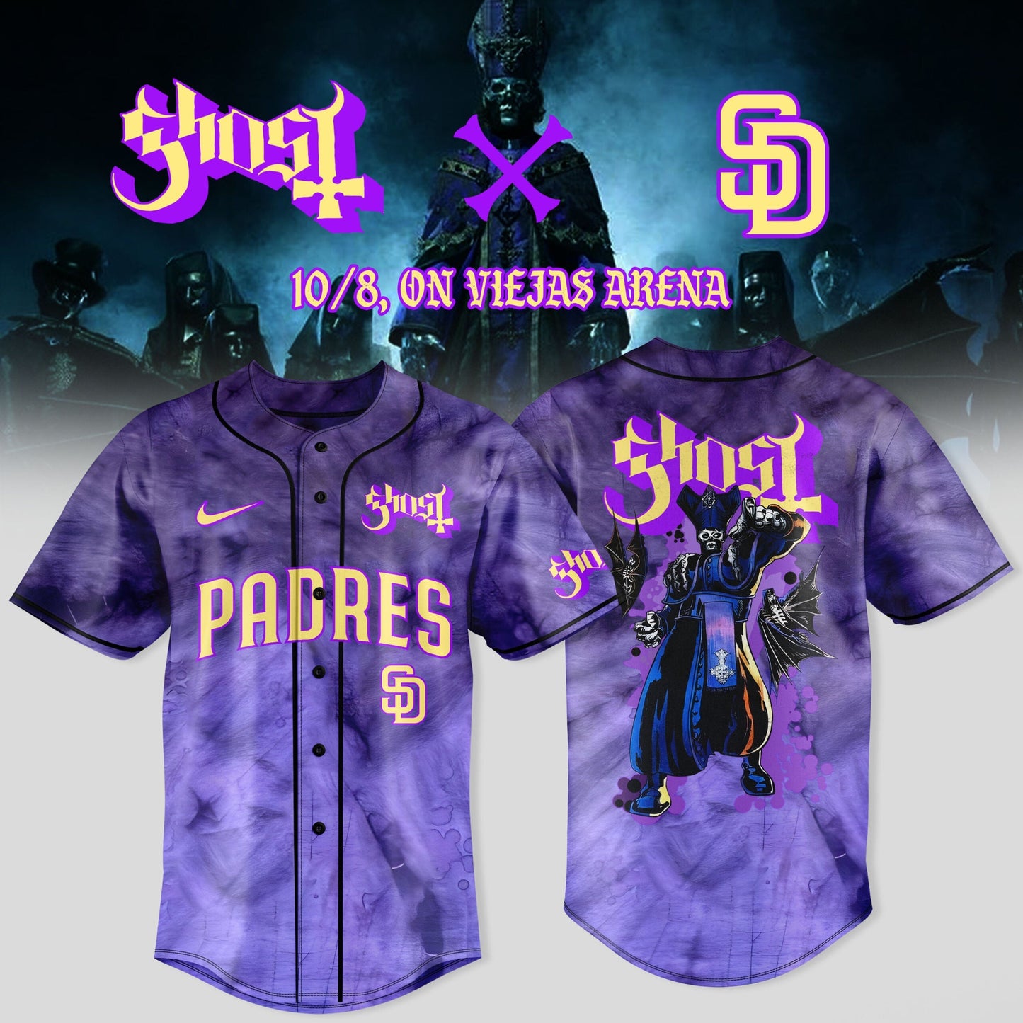 San Diego Padres x Ghost Band World Tour 2025 Jersey