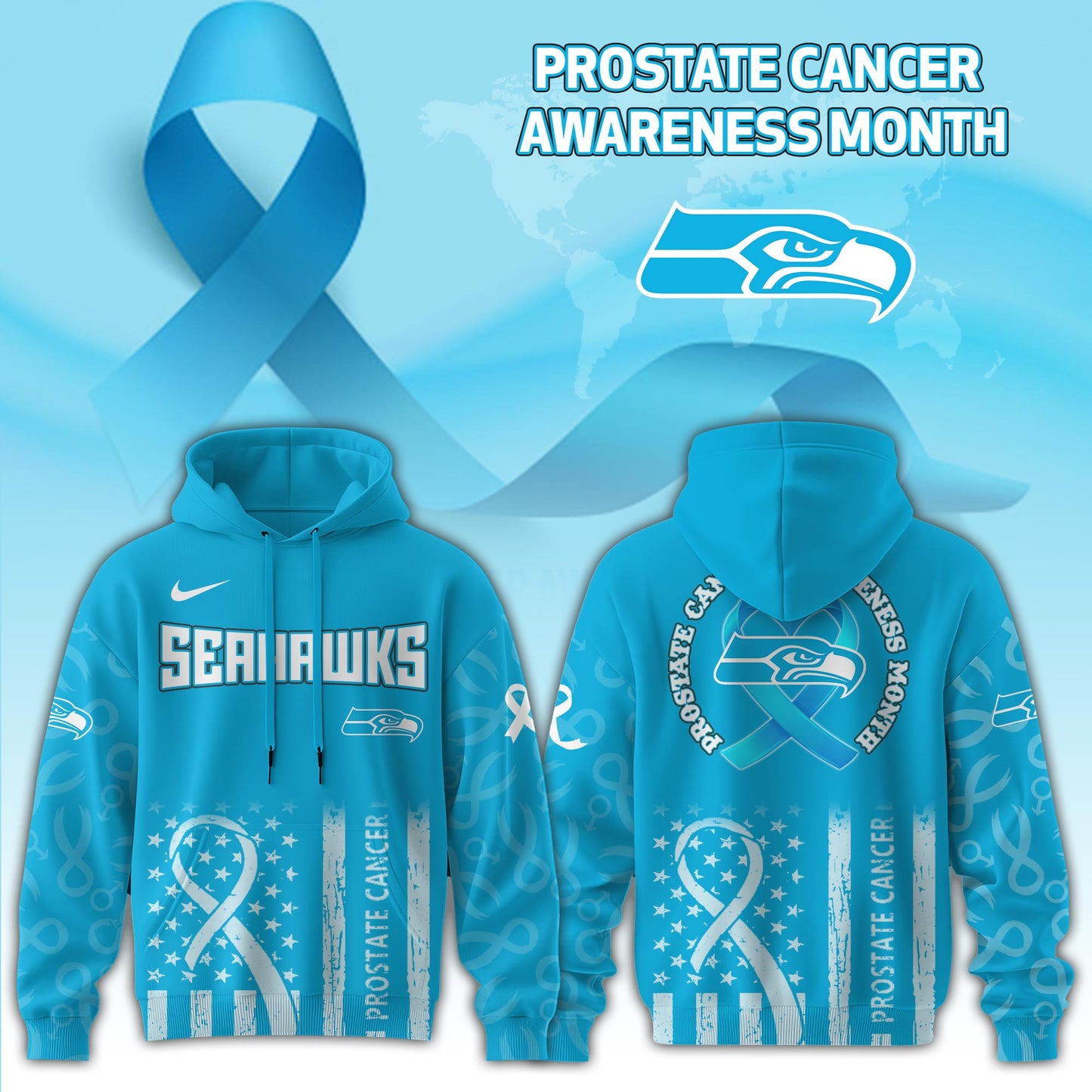 Seattle Seahawks x Prostate Cancer Awareness Hoodie Edition