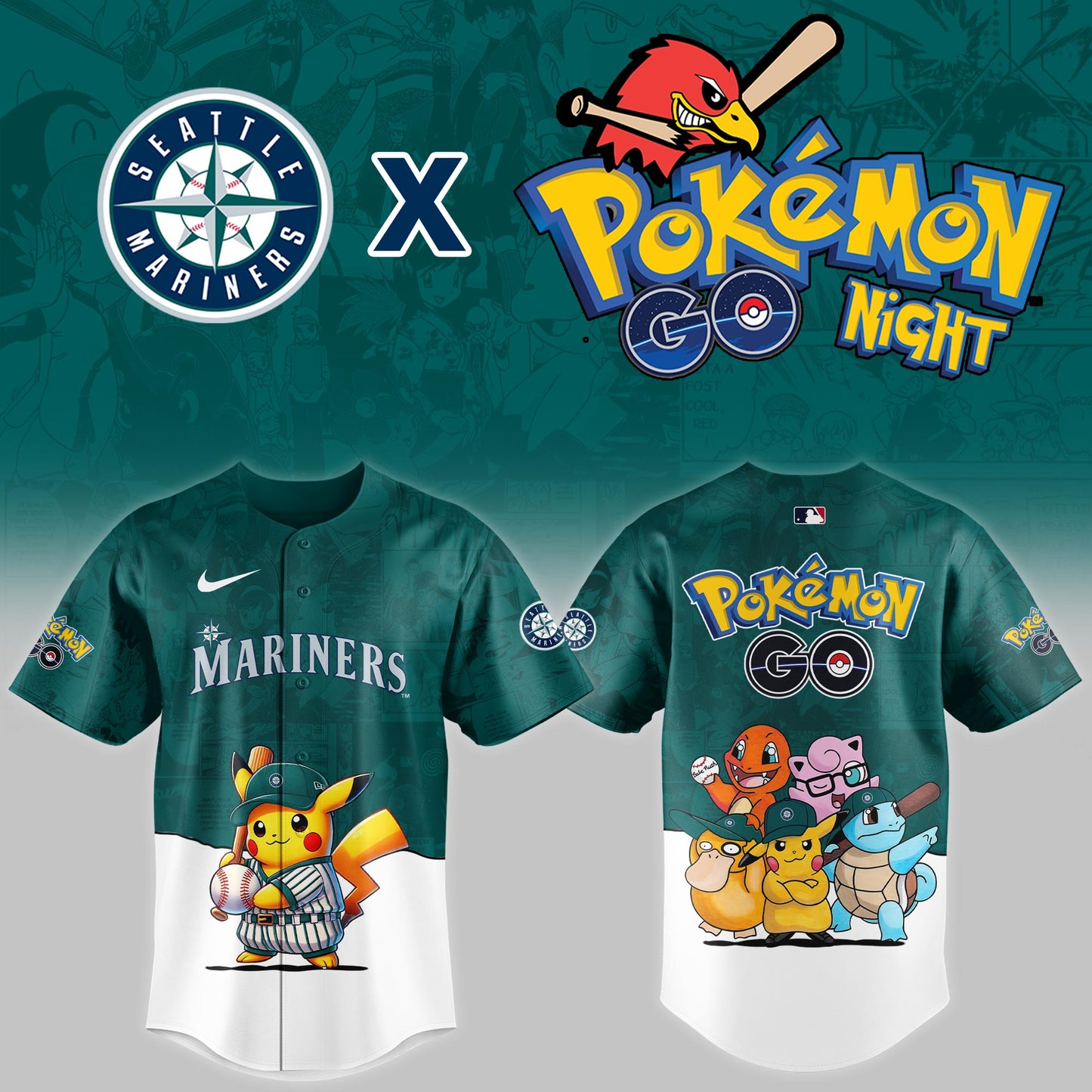 Seattle Mariners 2025 Pokémon GO Night Limited Jersey