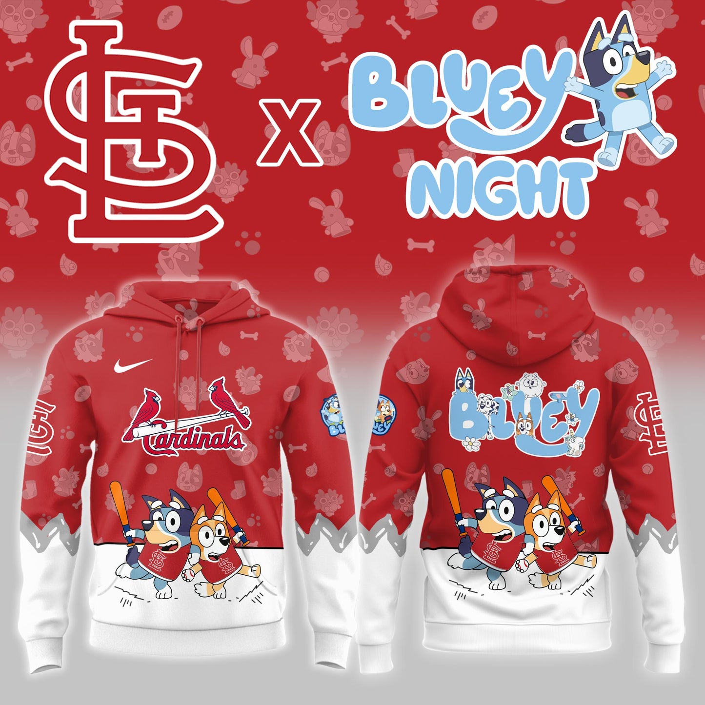 St.Louis Cardinals Bluey Night Game Limited Hoodie