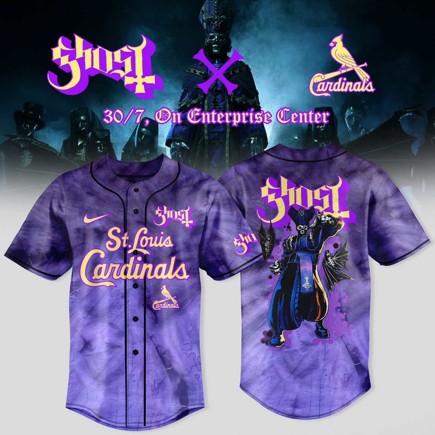 St. Louis Cardinals x Ghost Band World Tour 2025 Jersey