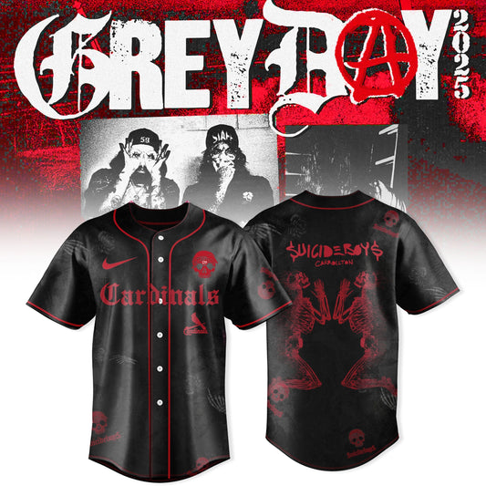 St. Louis Cardinals x $uicideboy$ GreyDay Tour Merch 2025 Jersey