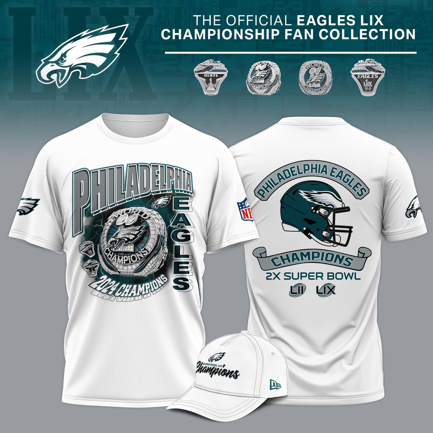 Philadelphia Eagles Super Bowl LIX Champions Ring T-Shirt