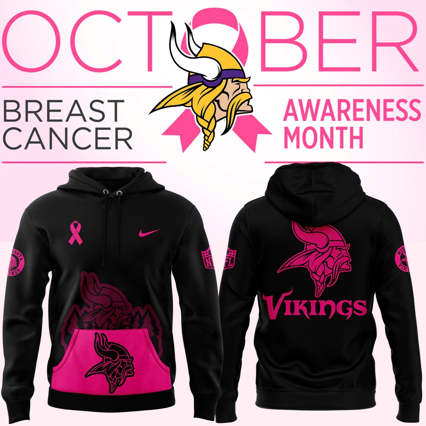 Men’s Nike Black Minnesota Vikings 2024 Crucial Catch Club Pullover Hoodie-TS2810242203