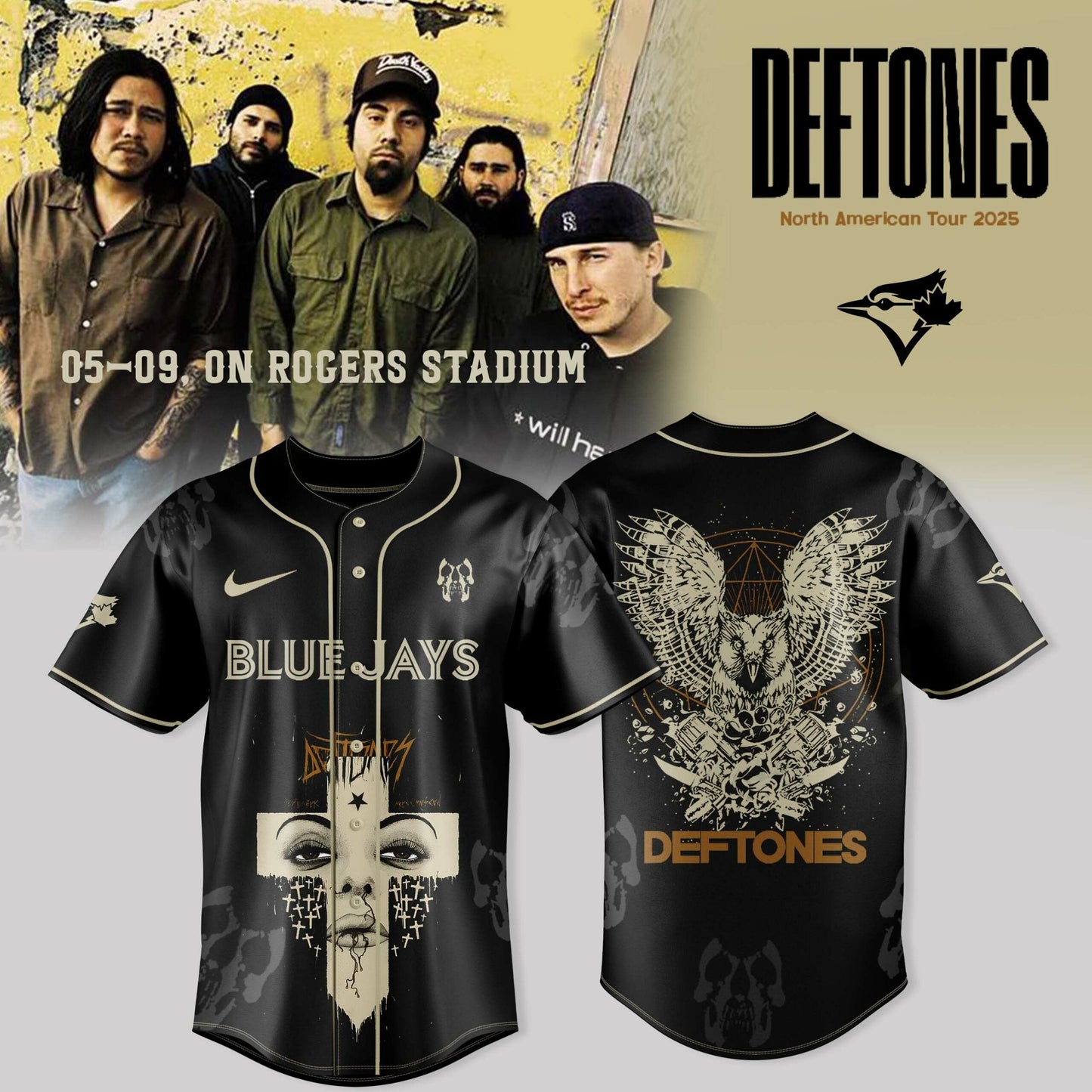 Toronto Blue Jays X DEFTONES NA TOUR FALL 2025 Jersey