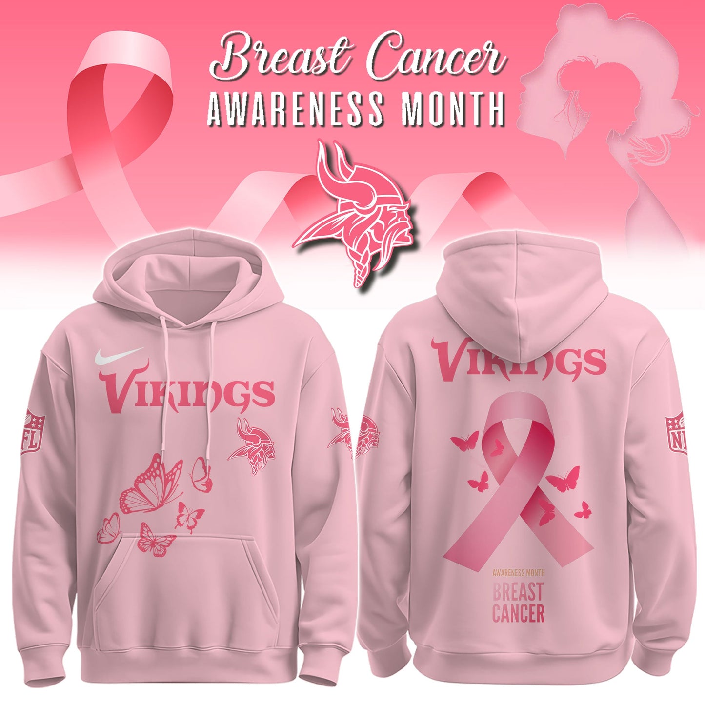 Vikings Breast Cancer Awareness Edition Hoodie