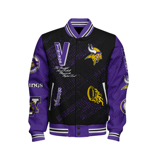 Minnesota Vikings National Football League Pattern Varsity Jacket V13