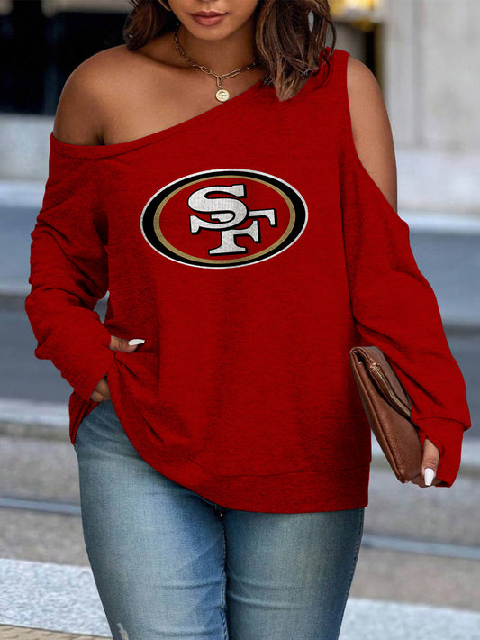 Asymmetric Off-Shoulder Women's Sweatshirt