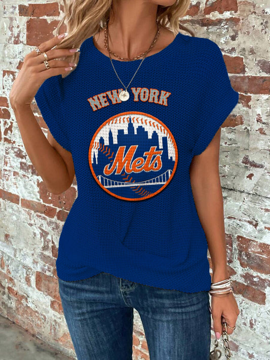 Mets Batwing Sleeve Cross Wrap Tee