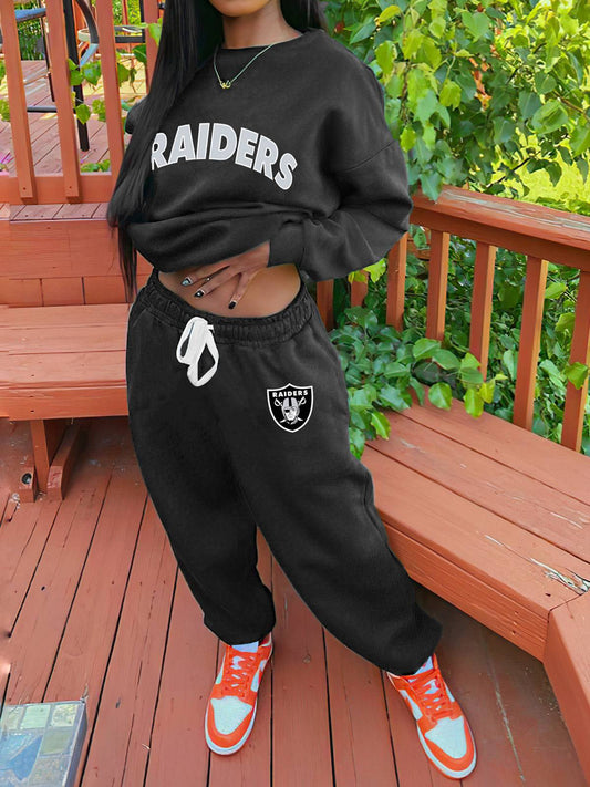 Las Vegas Raiders Sports Sweatshirt Two-Piece Suit
