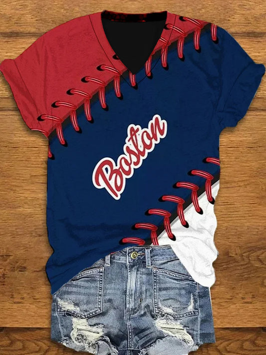 Printed casual short-sleeved t-shirt