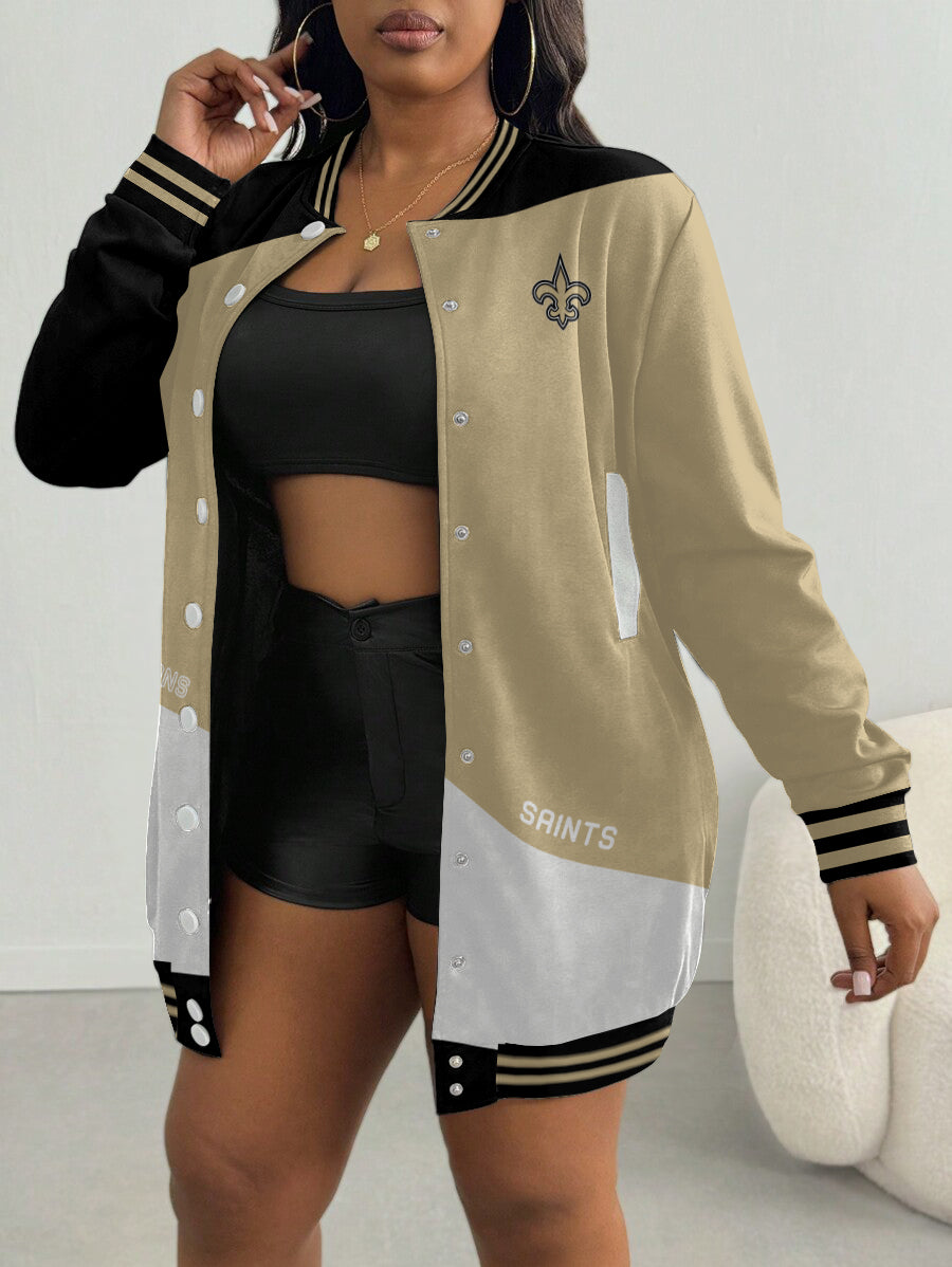 New Orleans Saints Women's Limited Edition Button Down Long Sleeve Jacket Dress