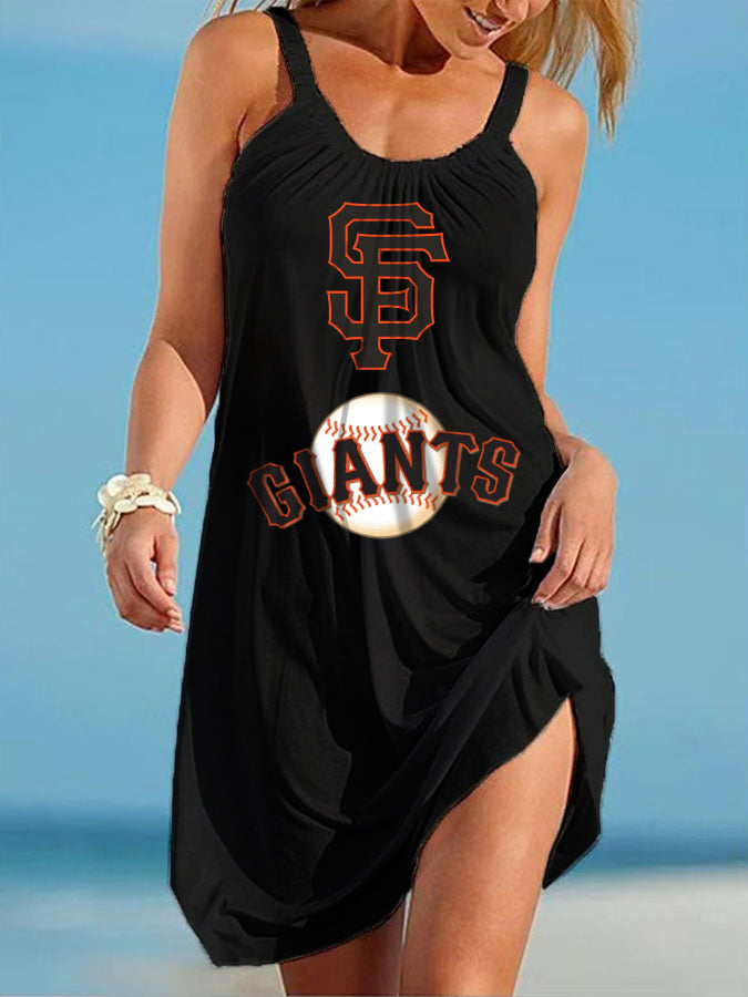 San Francisco Giants Round neck sleeveless printed dress