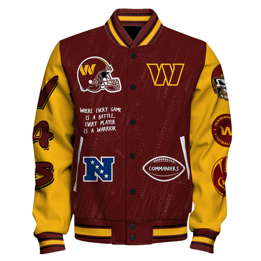 Washington Commanders National Football League Conquer Every Field Unisex Varsity Jacket
