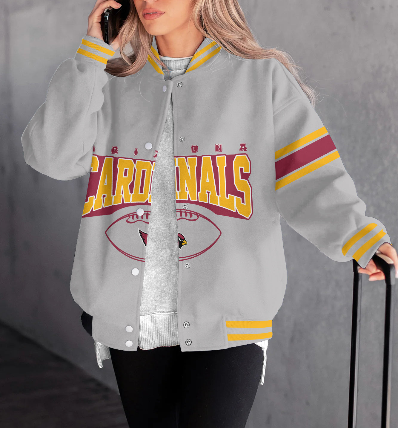 Arizona Cardinals Women's Long Pass Full- Snap Casual Jacket