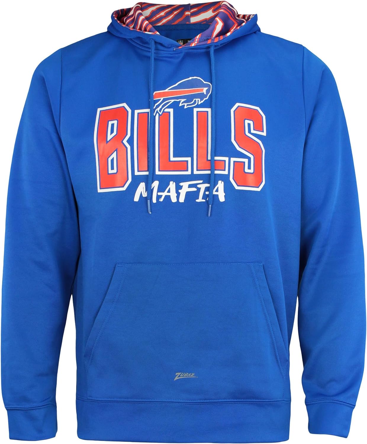 Zubaz NFL BUFFALO BILLS ROYAL BLUE HOOD W/ ROYAL/RED ZEBRA HOOD LINER & BILLS MAFIA GRAPHIC
