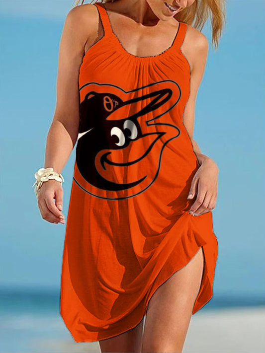 Baltimore Orioles Round neck sleeveless printed dress