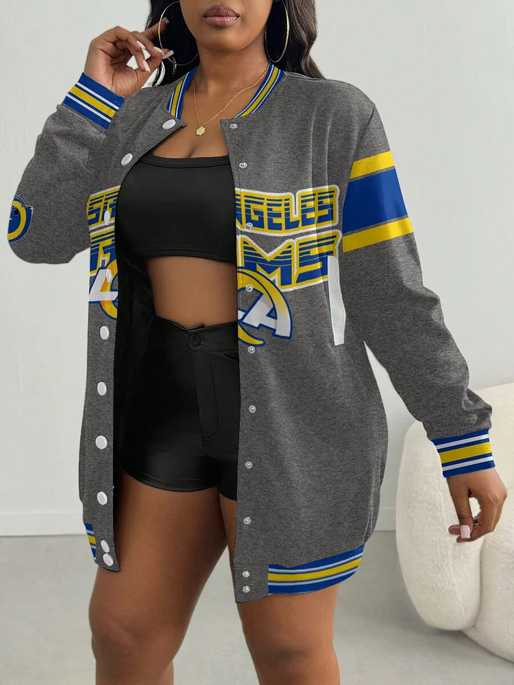 Los Angeles Rams Women's Limited Edition Button Down Long Sleeve Jacket Dress