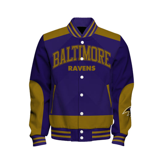 Baltimore Ravens Football Team 2025 - 26 Stay Ahead Of The Trend Unisex Varsity Jacket