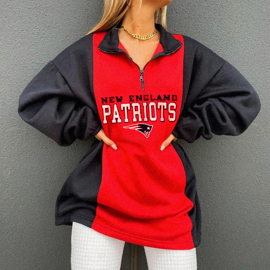 loose contrast printed Unisex Pullover