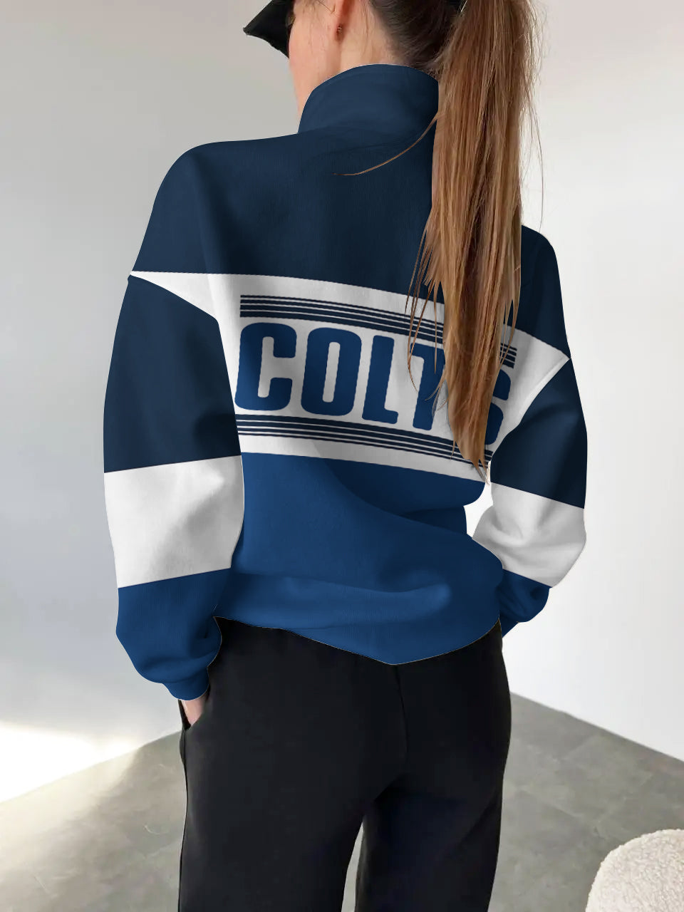 Indianapolis Colts 2025 New Design Casual Snap  Mockneck Pullover