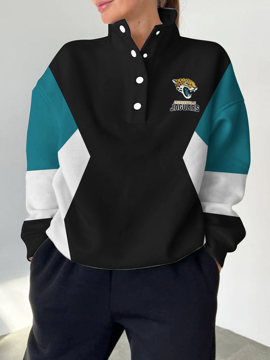 Jacksonville Jaguars 2025 New Design Casual Snap  Mockneck Pullover