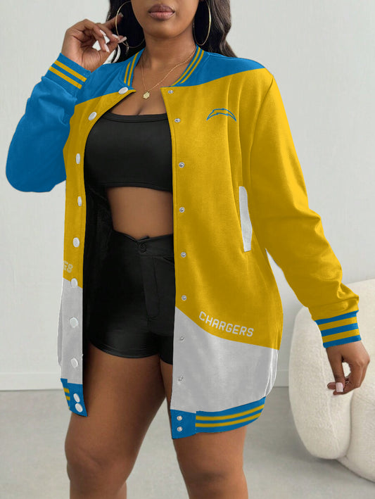 Los Angeles Chargers Women's Limited Edition Button Down Long Sleeve Jacket Dress