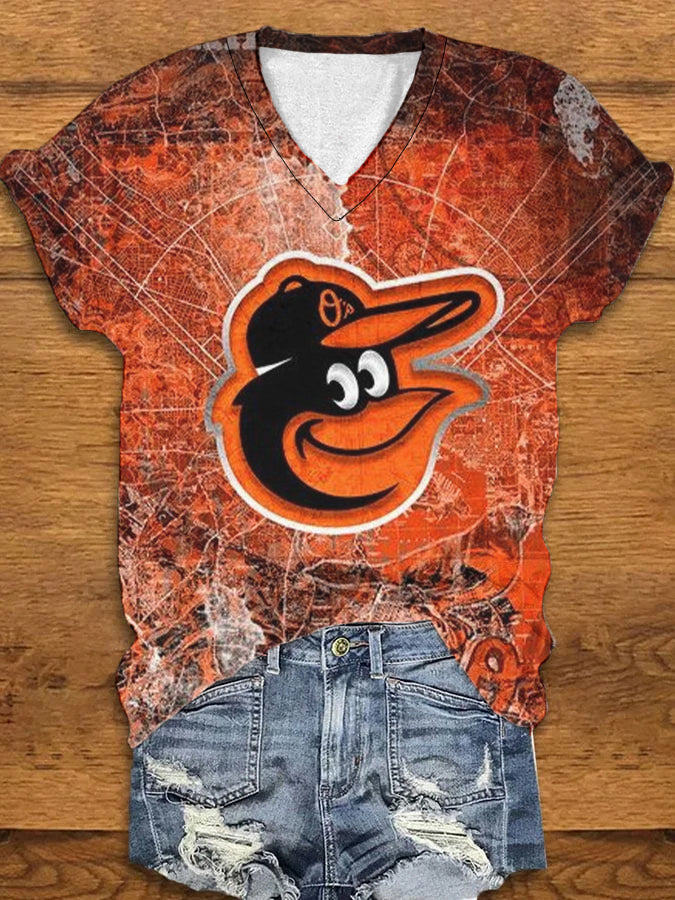 Print V-Neck T-Shirt