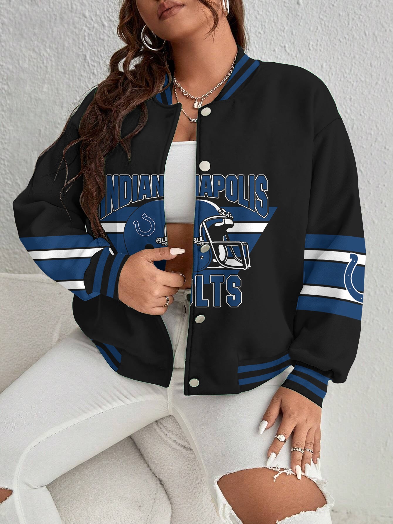 Indianapolis Colts Women's Long Pass Full- Snap Casual Jacket