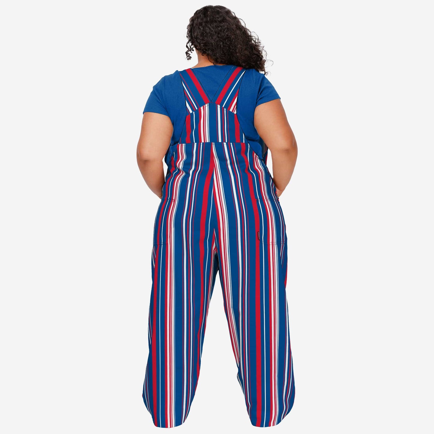 New Womens Hyper Stripe Bib Overalls