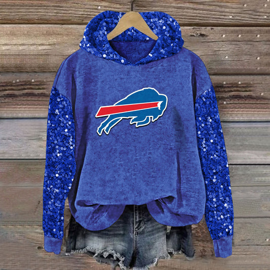 Sequined Sleeves Vintage Hoodie