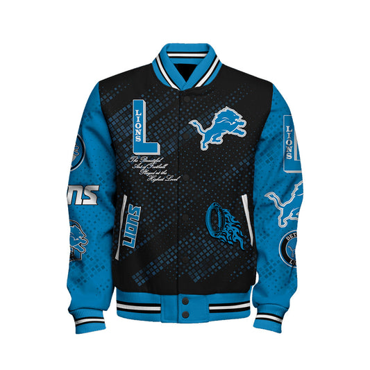 Detroit Lions National Football League Pattern Varsity Jacket V13