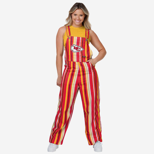 New Womens Hyper Stripe Bib Overalls