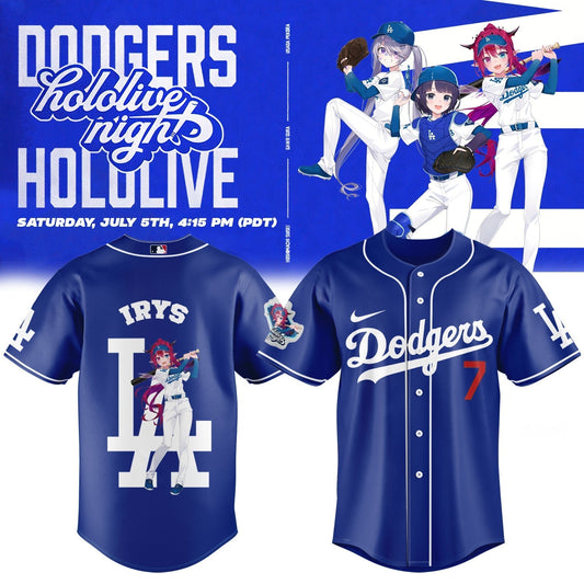 Los Angeles Dodgers _ Hololive Night IRyS Jersey 2025