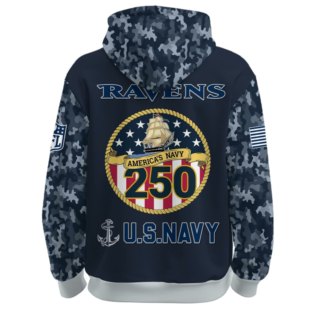 Baltimore Ravens Navy 250th Birthday Hoodie Limited Edions