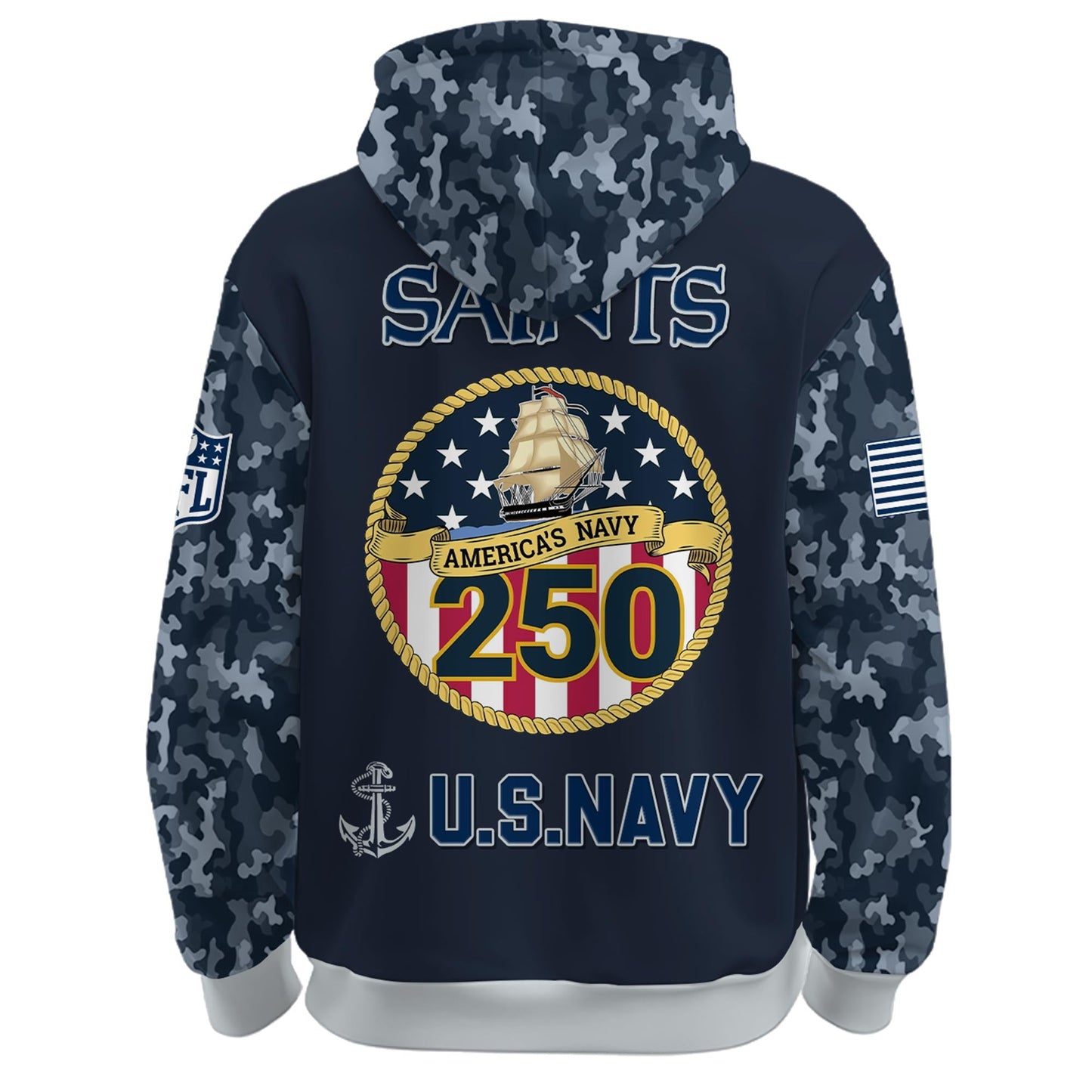 New Orleans Saints Navy 250th Birthday Hoodie Limited Edions