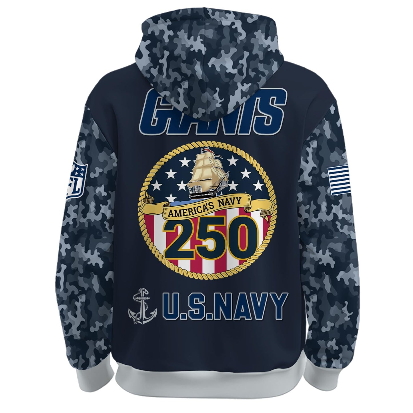 New York Giants Navy 250th Birthday Hoodie Limited Edions