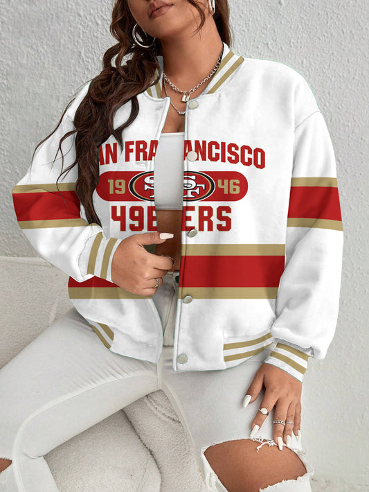 San Francisco 49ers Women's Long Pass Full- Snap Casual Jacket