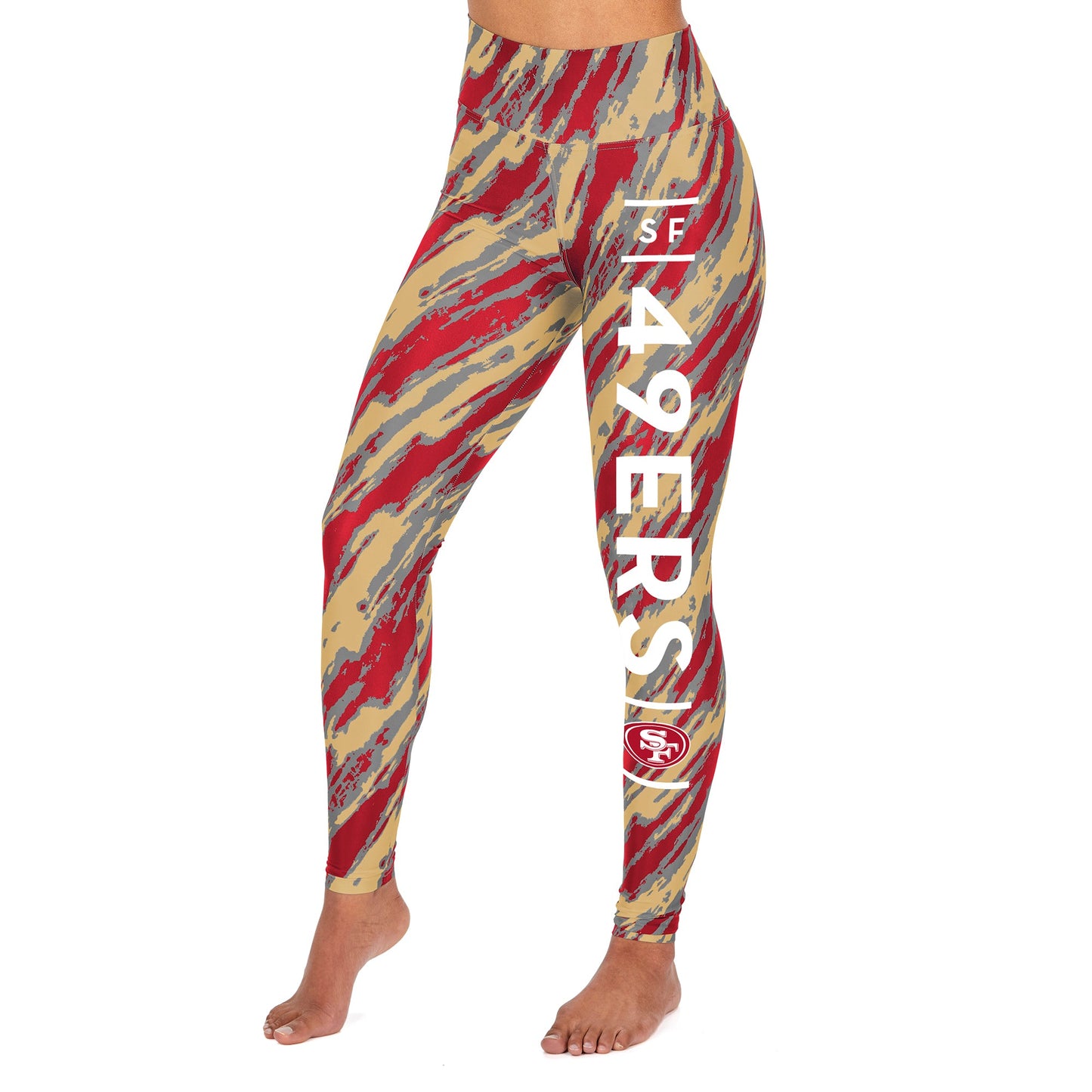 Zubaz NFL Women's San Francisco 49ers Diagonal Streak Leggings