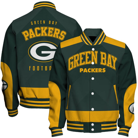 Green Bay Packers Football Team 2025 - 26 Stay Ahead Of The Trend Unisex Varsity Jacket