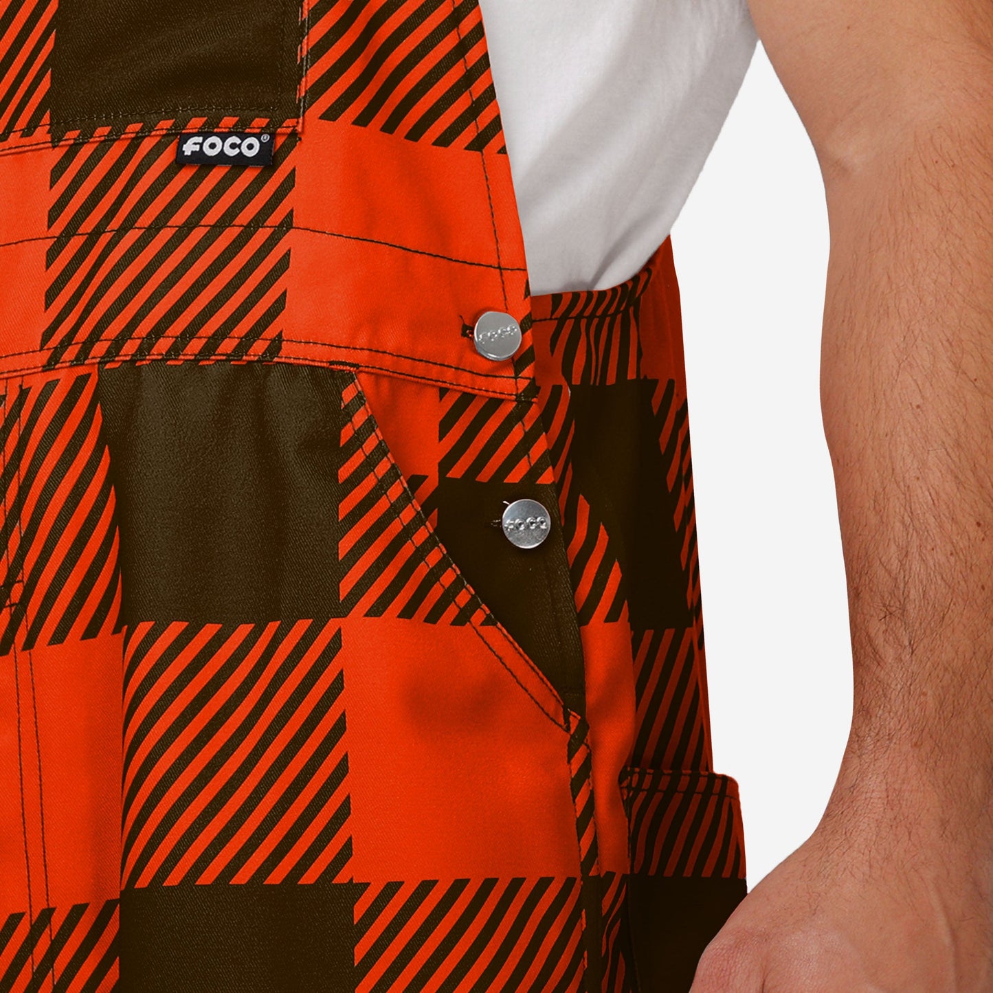 Cleveland Browns Mens Plaid Bib Overalls