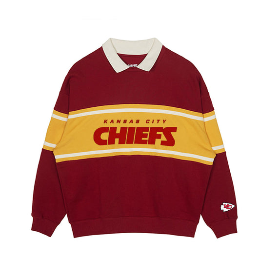 Casual loose contrast printed Lapel sweater