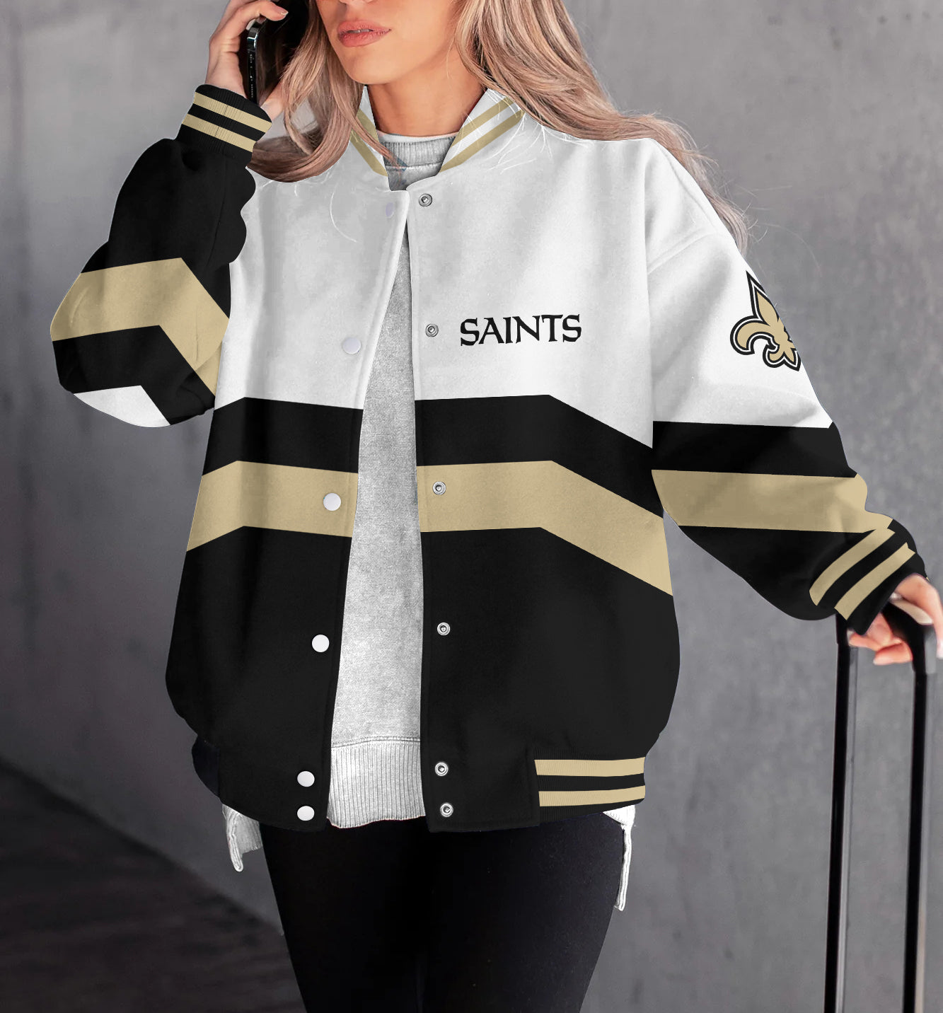 New Orleans Saints Women's Long Pass Full- Snap Casual Jacket